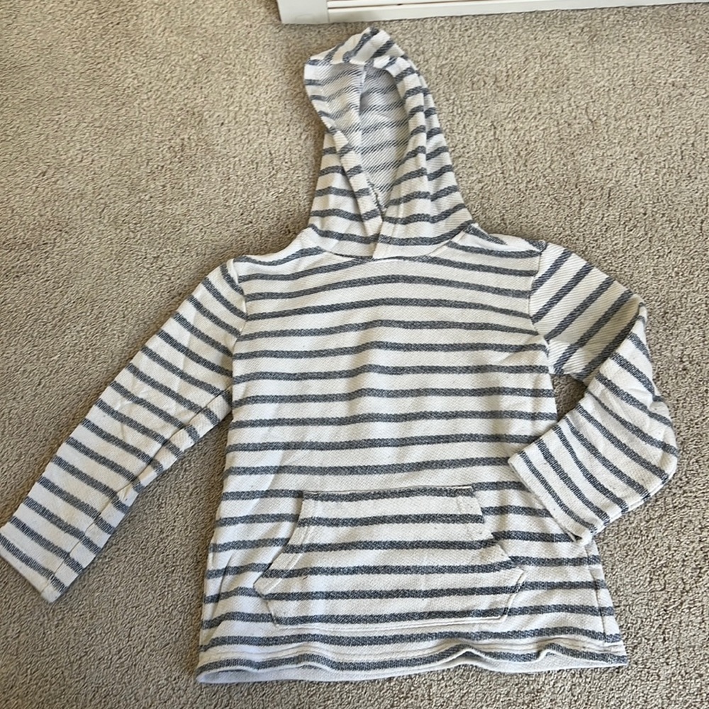 Old Navy kids textured beach sweatshirt. Blue and white stripe. Size L(10-12)